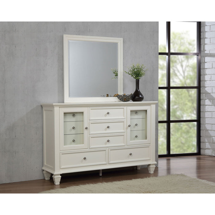 Dennis - 11 Drawer Dresser With Mirror - Cream White