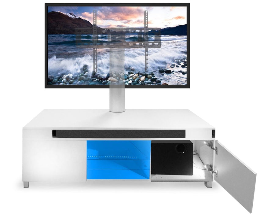 Modern Lacquer TV Stand For 65" TV - White