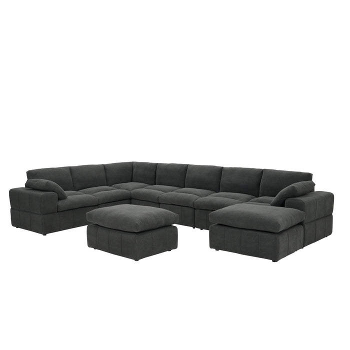 Sectional, Large Arms, Toss Pillows Included