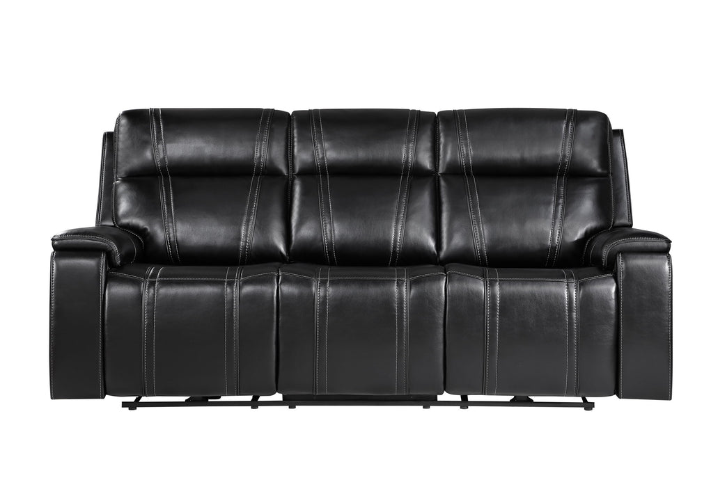 U8881 - Power Reclining Sofa With Armrest Cupholder, DDT With Watch Charger, Immerse Speaker With Subwoofer And Multi-Color LED - Black