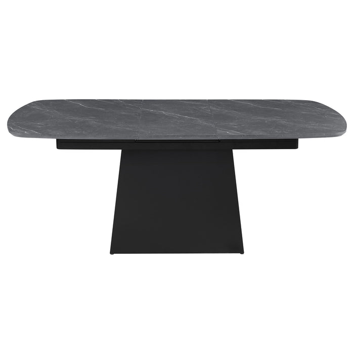 Idlewild - Extension Leaf Dining Table With Tapering Pedestal Base - Black