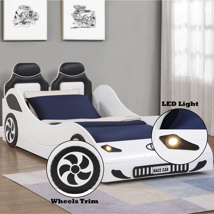 Colen - Twin Car Bed With LED
