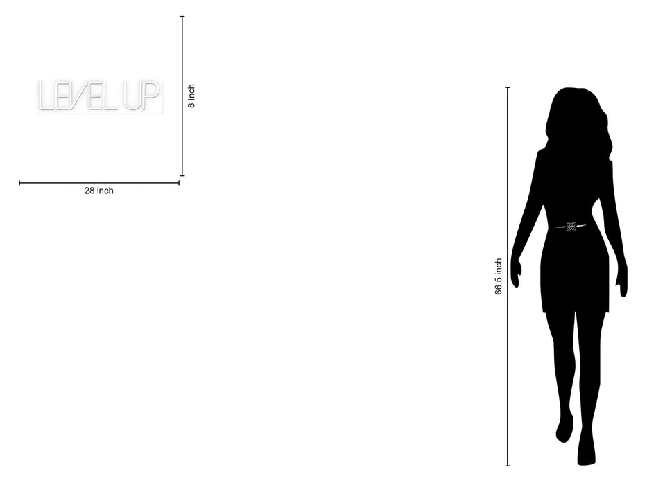 Neon Level Up - White