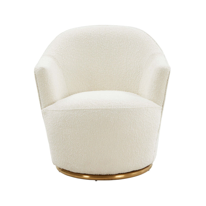 Skyla - Boucle Swivel Chair - Beige