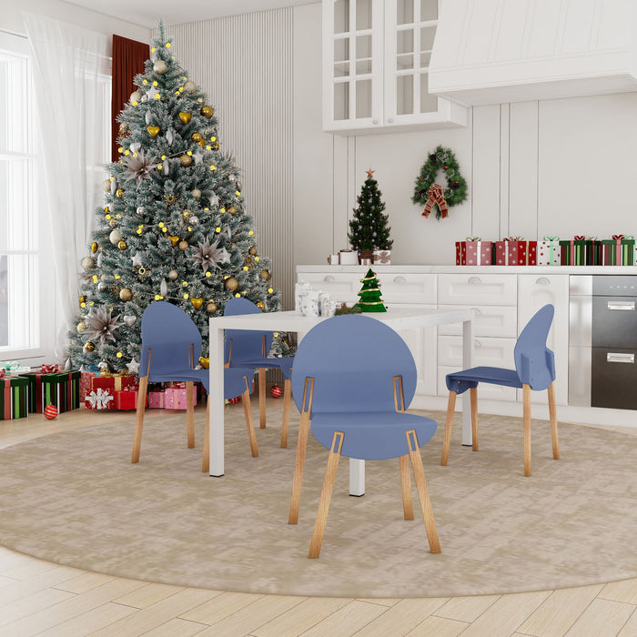 4 Piece Set Of Single Chairs With Long Table