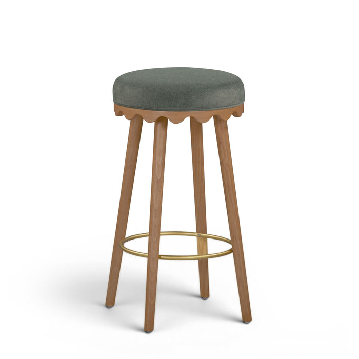 Oodle - Performance Vegan Mohair Light Walnut Stool