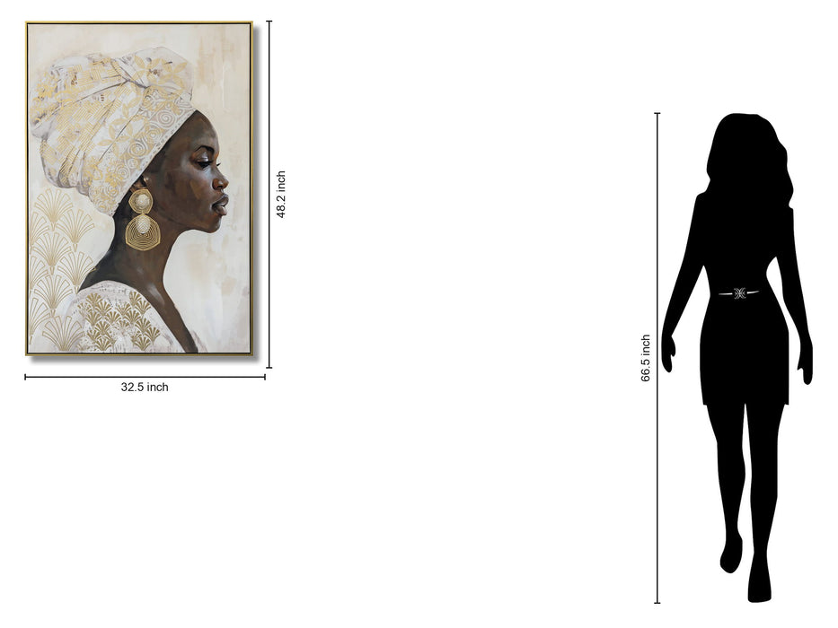 Opulent Gaze Elegance - 48" x 33" Framed Wall Art