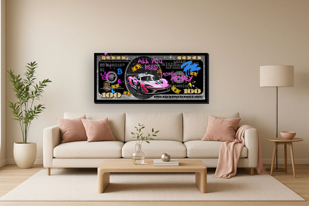 Glitzy Racer Dream - 28" x 63" Framed Wall Art