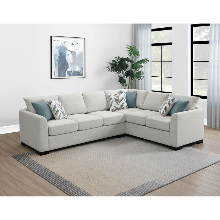 Radison - Upholstered Sectional Sofa With Hidden Sleeper - Greige