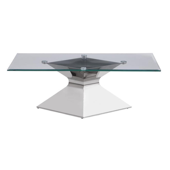 Jenny - Glass Top Stainless Steel Table
