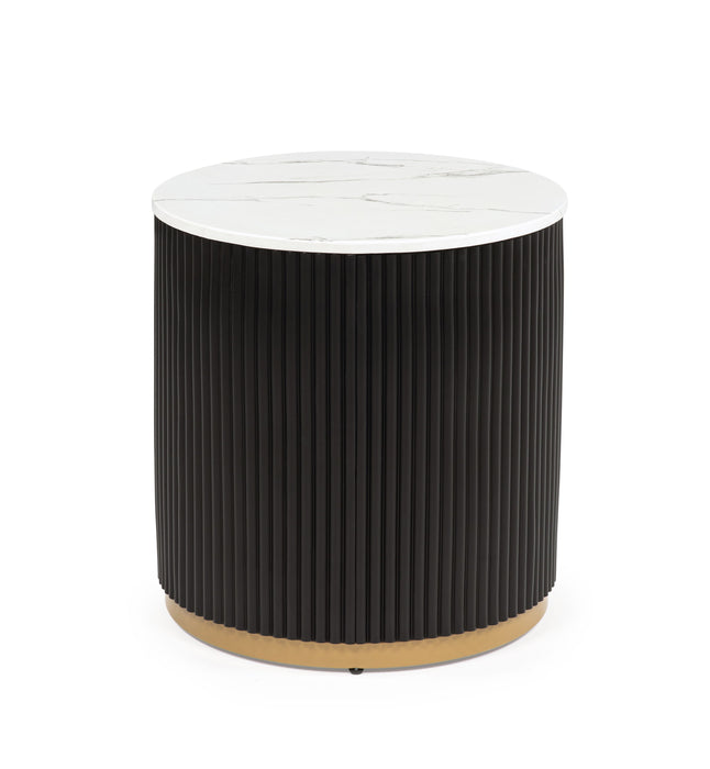 Kara - End Table - Black / White