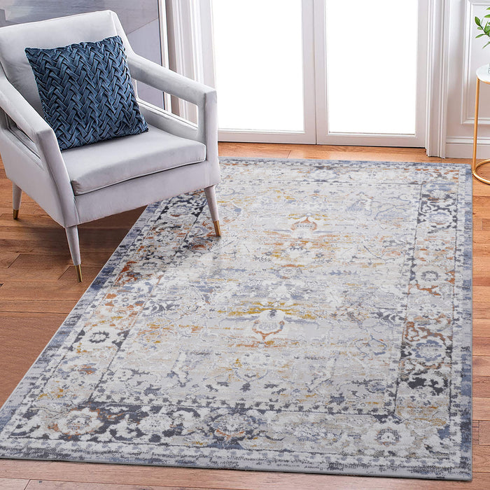 Payas - 5' X 7' Traditional Area Rug - Ivory / Gray