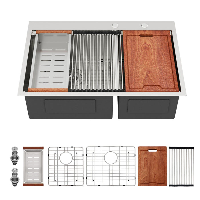 Topmount Drop In Kitchen Sink With Double Bowl Design