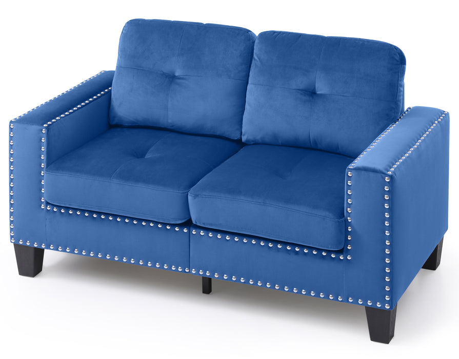 Glory Furniture Nailer Loveseat, Navy Blue