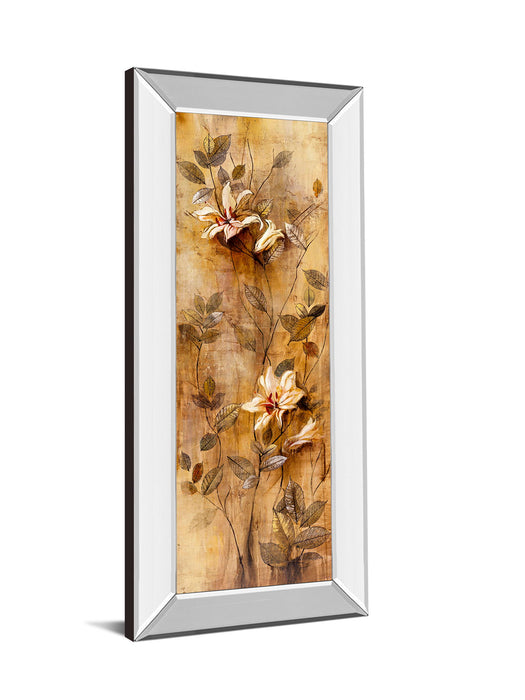 Candlelight Lilies Il By Douglas - Mirror Framed Print Wall Art - Beige