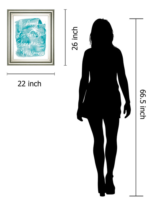 Sightseeing Il By Lottie Fontaine - Framed Print Wall Art - Blue