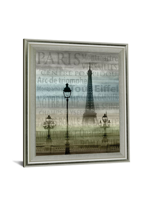 Foggy Paris Vista - 28" x 34" Framed Wall Art