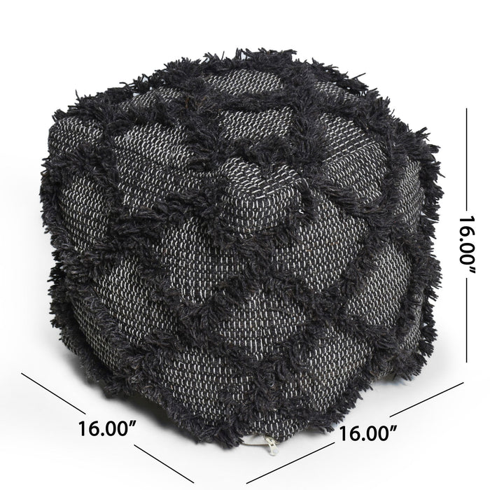 Jumanji - Handcrafted Wool And Cotton Pouf - Brown