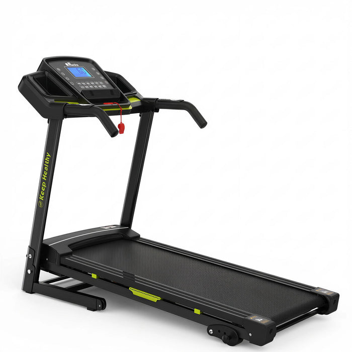 Foldable Treadmill With Incline For Home, Electric Running Machine With Speed Control, Pulse Monitor, 12 Training Programs - Black