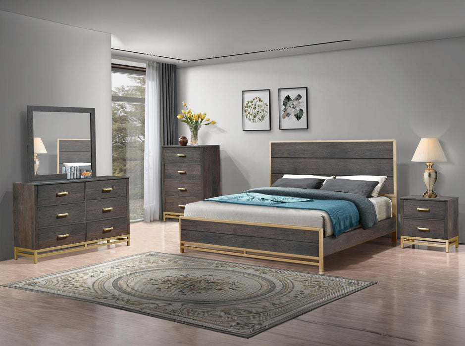 Trevor - King 5 Piece Bedroom Set - Brown