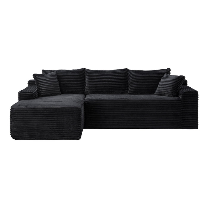 Cloud Modular Sectional Sofa Couch With L-Shape Chaise, Upholstered Couches For Living Room - Black