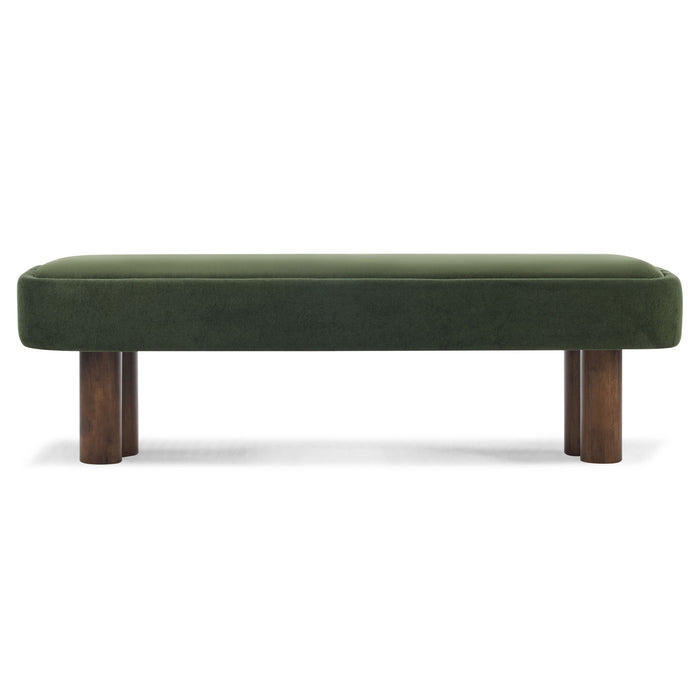 Indoor Upholstered Dining Bench - Green