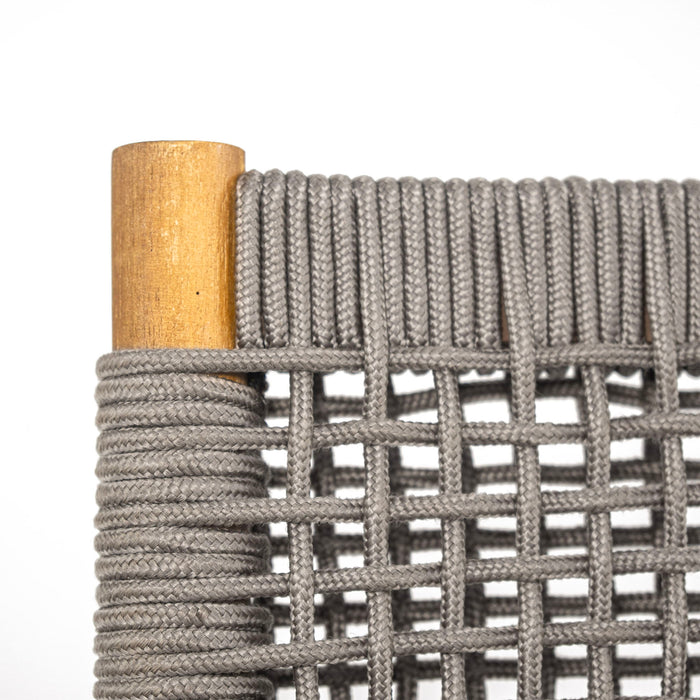 Outdoor 3 Piece Dining Set With Cushion - Gray / Teak