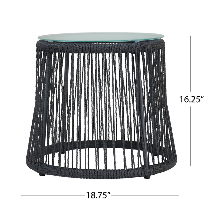 Boho Southport - Side Table With Glass Top