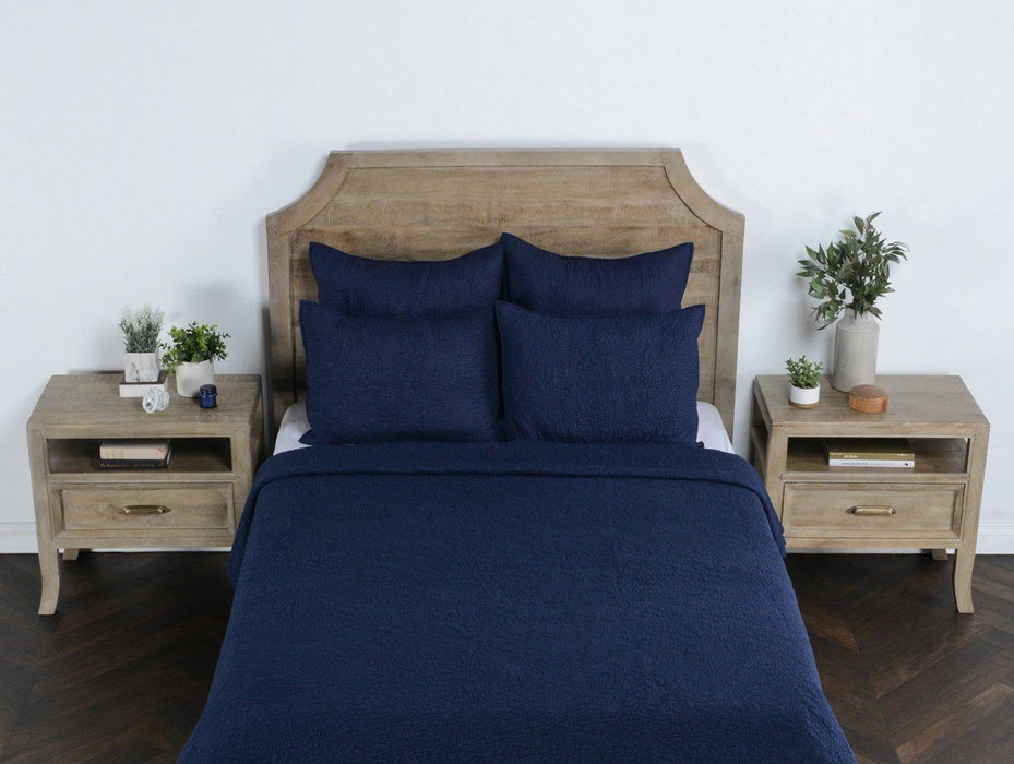 Elara - King Sham - Indigo