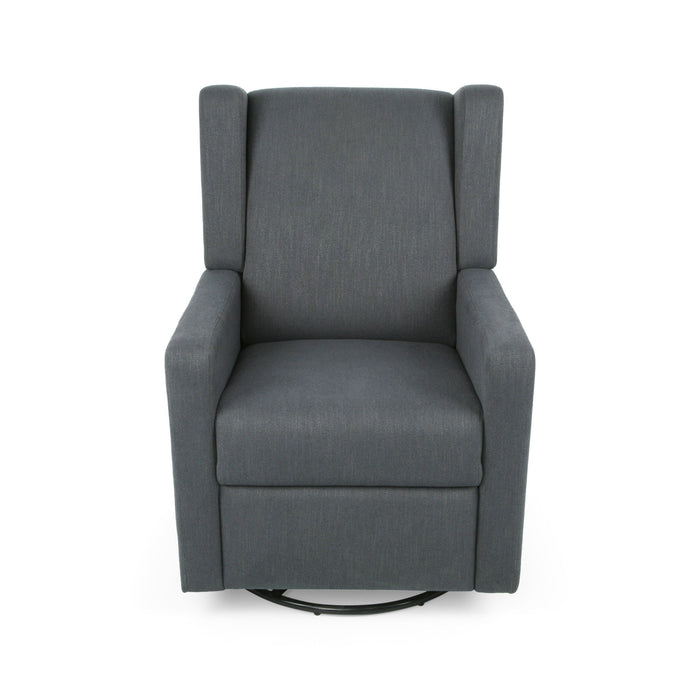 Landau Contemporary Fabric Upholstered Swivel Recliner