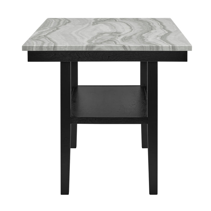 Marbel - 6 Piece Dining Room Set - Dove / Black