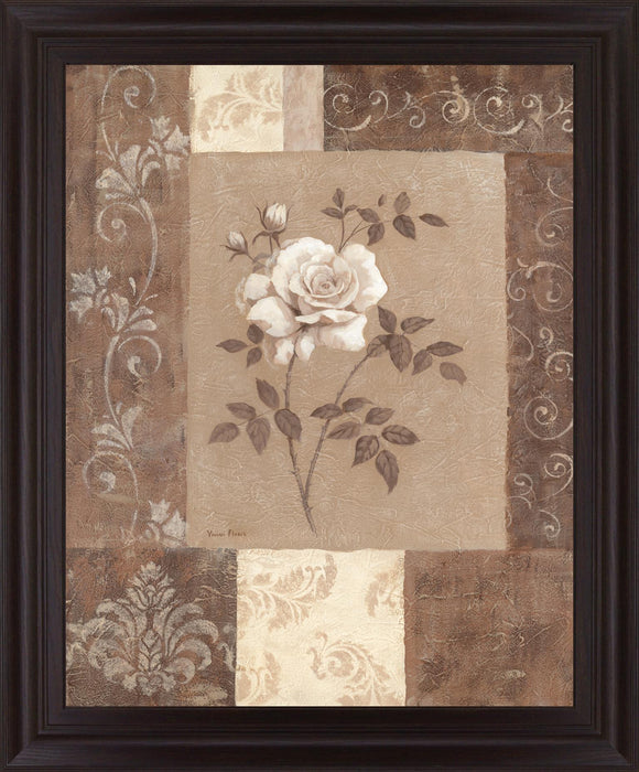 Sepia Rose Elegance - 28" x 34" Framed Wall Art