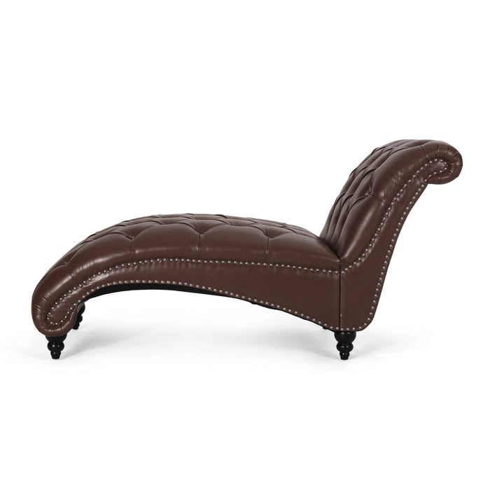 Chaise Lounge With Button Tufted Diamon Stitch