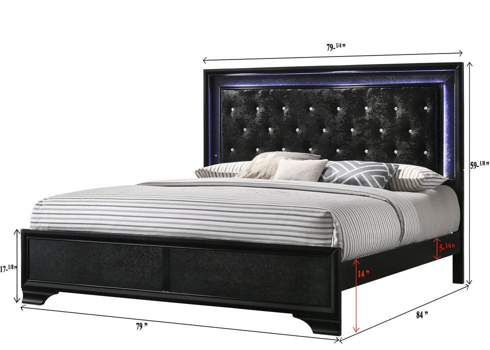 Micah - King 5 Piece Bedroom Set - Black