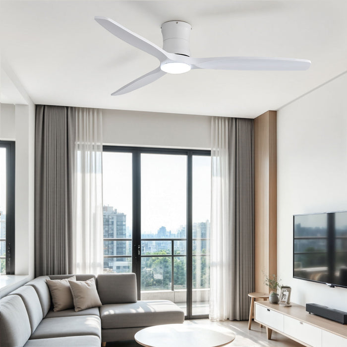 52" Ceiling Fan With Light, Dimmable DC Reversible Motor, 3 Blades