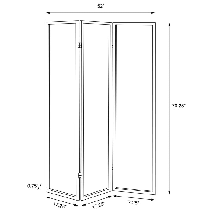 3 Panel Folding Screen - Beige