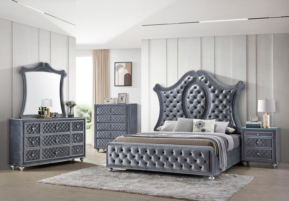 Voltare - King Bed - Gray