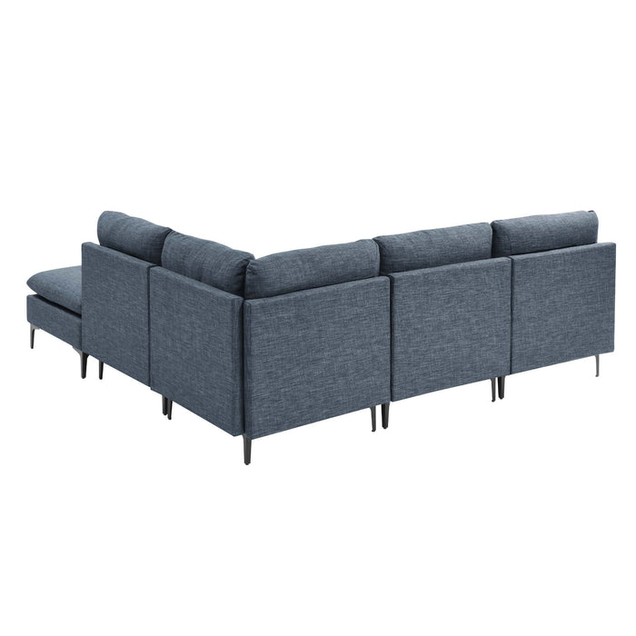 Upholstered Modular Sectional With Tall Legs, Medium Firm Seat