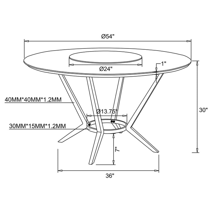 Anchor - 5 Piece Round Dining Table Set With Swivel Chairs - Gloss White