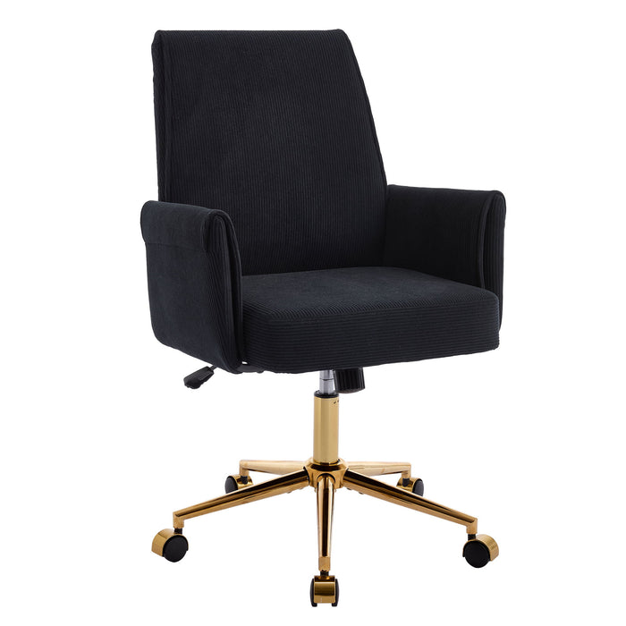Ergonomic Mid-Back Office Chair With Striped Fabric
