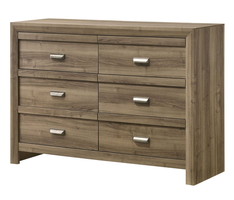 Valor - Full 5 Piece Bedroom Set - Light Brown