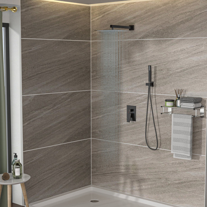 Dual Shower Head 10" Wall Mounted Square Shower System