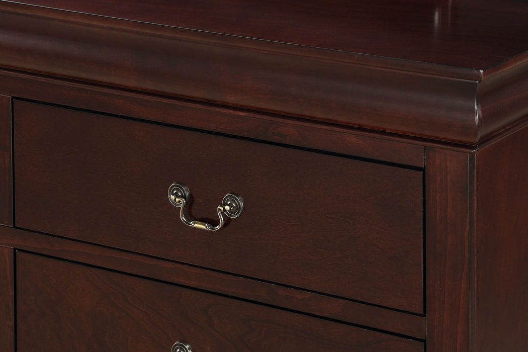 Louis Philip - Queen 5 Piece Bedroom Set - Cherry
