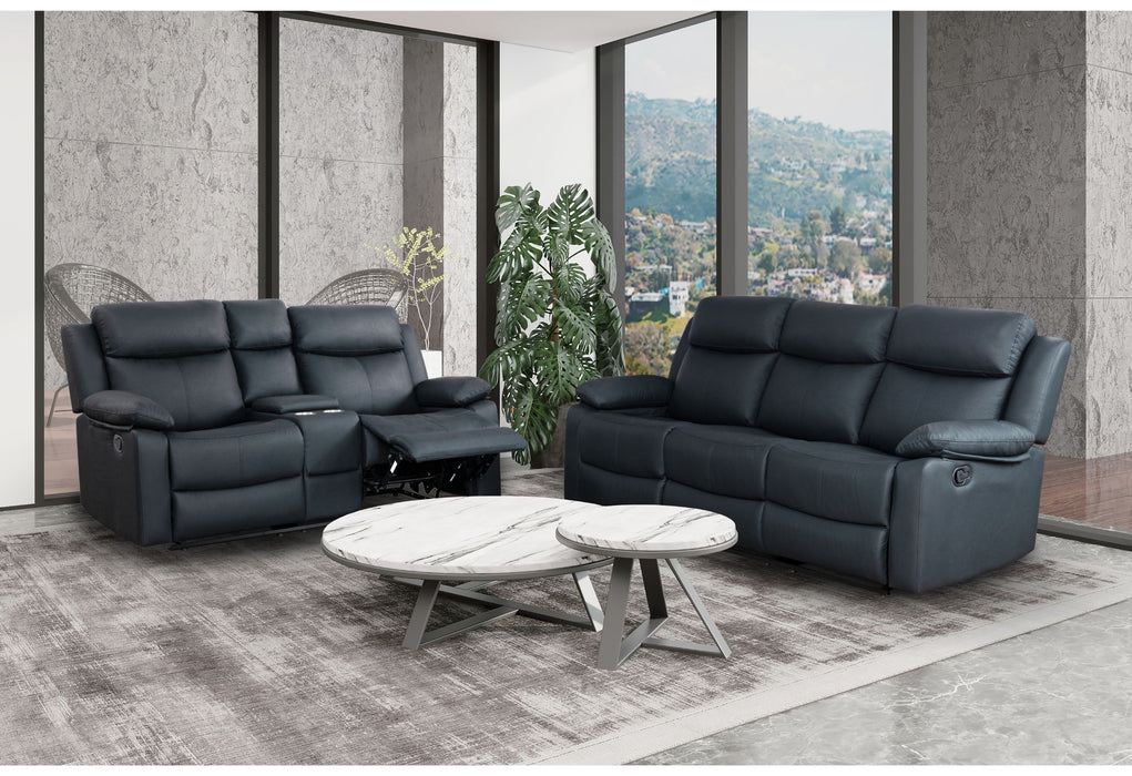 U6026 - 2 Piece Living Room Set (Reclining Sofa, Console Reclining Loveseat) - Black