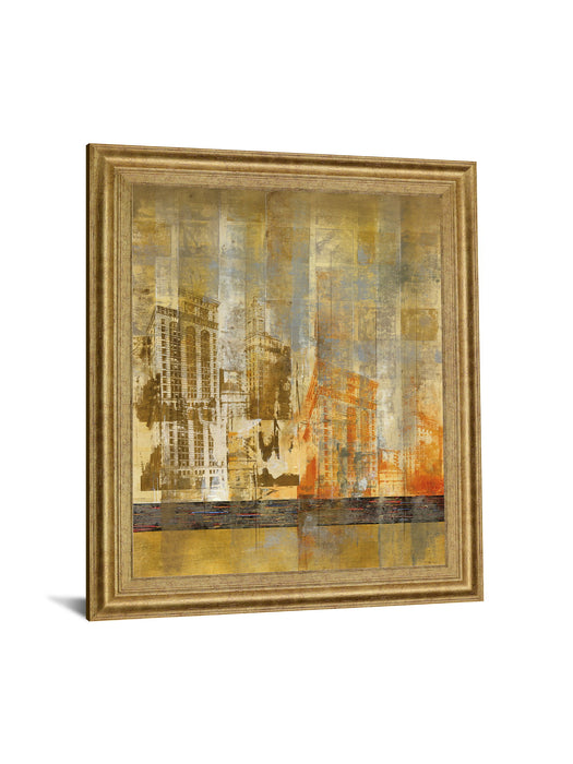 Golden Cityscape - 28" x 34" Framed Wall Art