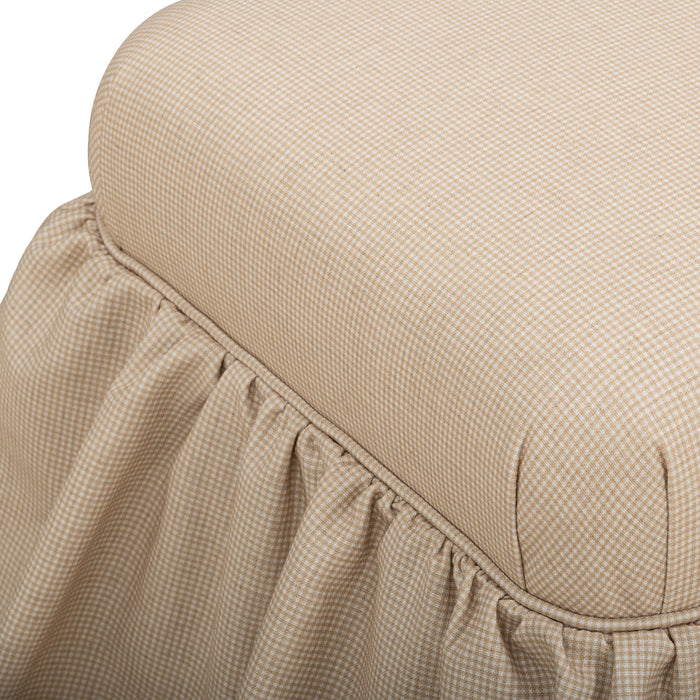 Gertrude - Performance Linen Skirted Ottoman - Yellow