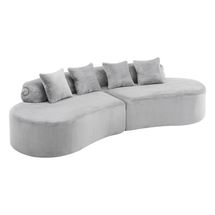 Modern Curved Sofa With Pillows