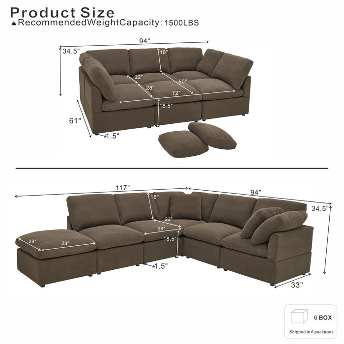 Modular Cloud Sofa, Freely Configurable Corner