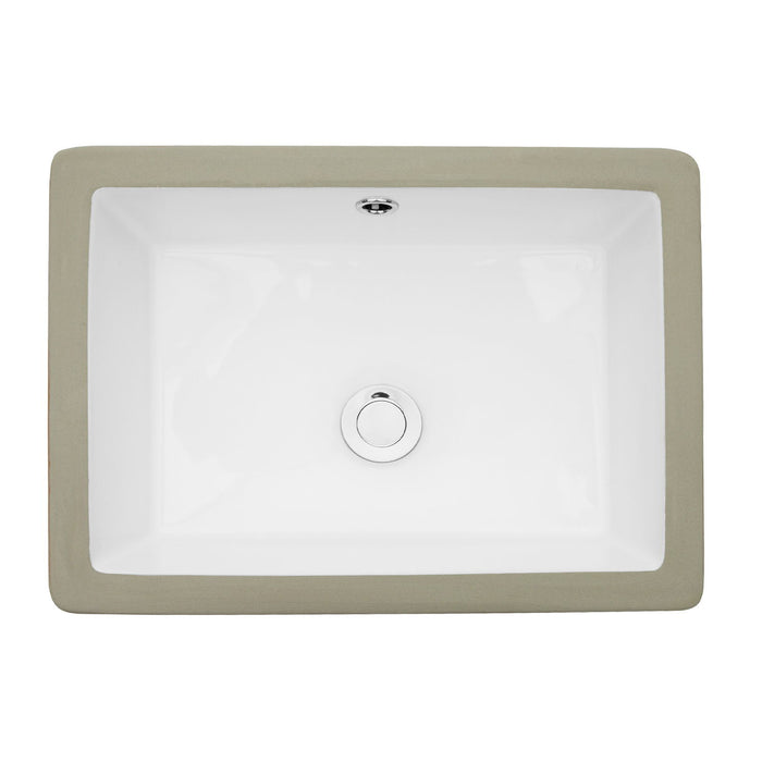 Modern Ceramic Rectangular Undermount Bathroom Sink With Overflow