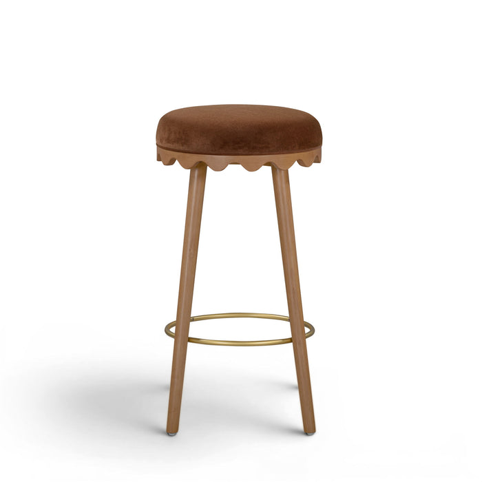 Oodle - Performance Vegan Mohair Light Walnut Stool